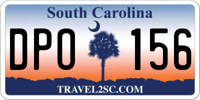 SC license plate DPO156