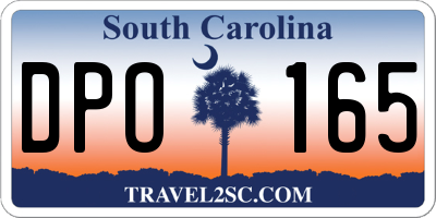SC license plate DPO165