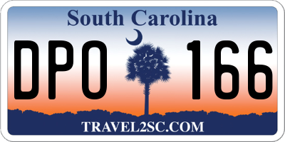 SC license plate DPO166