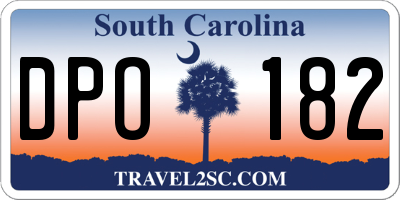 SC license plate DPO182