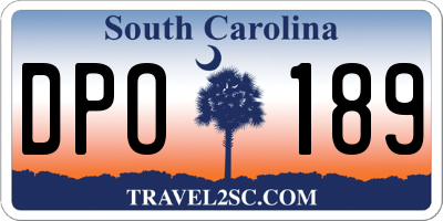 SC license plate DPO189