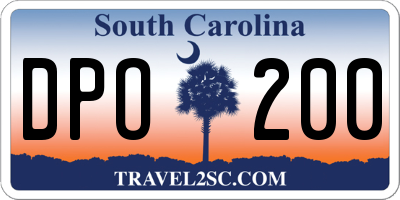 SC license plate DPO200