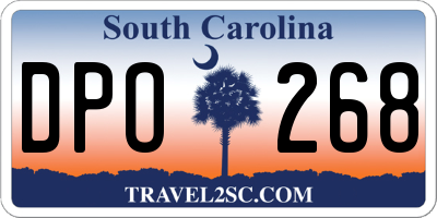 SC license plate DPO268