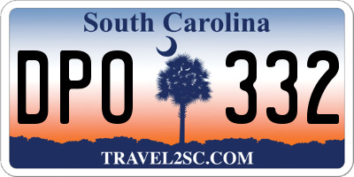 SC license plate DPO332