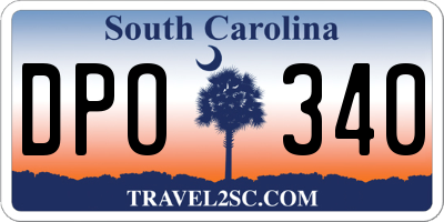 SC license plate DPO340