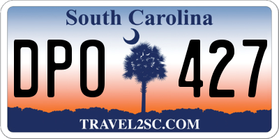 SC license plate DPO427