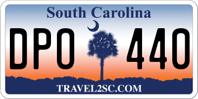 SC license plate DPO440