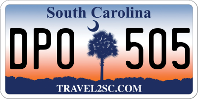 SC license plate DPO505