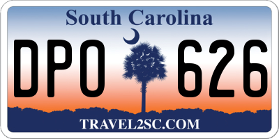 SC license plate DPO626