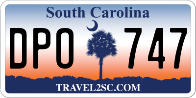 SC license plate DPO747
