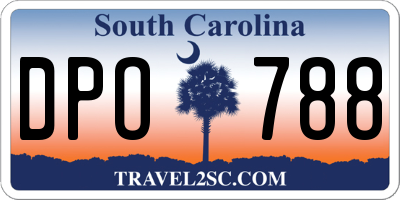 SC license plate DPO788