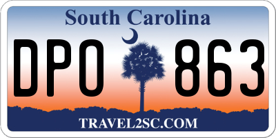 SC license plate DPO863