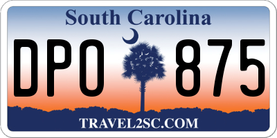 SC license plate DPO875