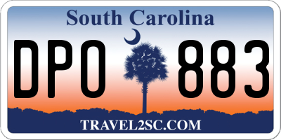 SC license plate DPO883
