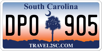 SC license plate DPO905