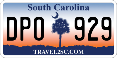SC license plate DPO929