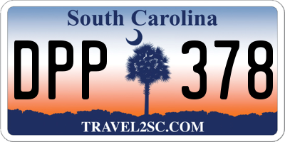SC license plate DPP378