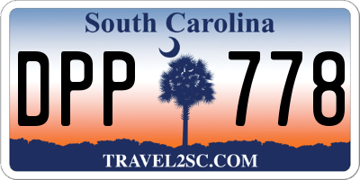 SC license plate DPP778