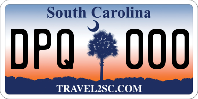 SC license plate DPQ000