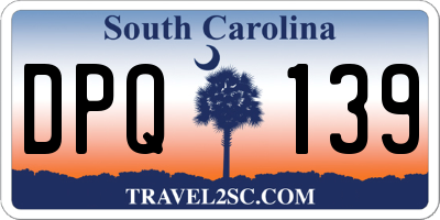 SC license plate DPQ139
