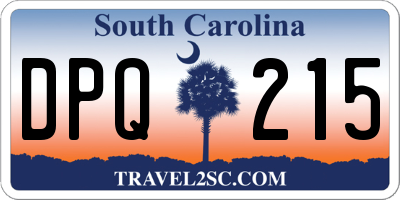 SC license plate DPQ215
