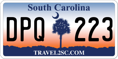SC license plate DPQ223