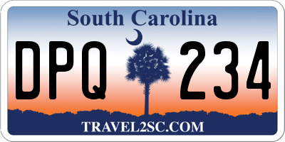 SC license plate DPQ234