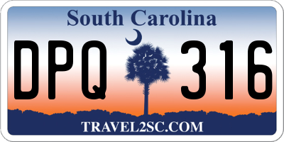 SC license plate DPQ316