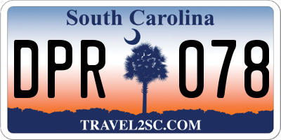 SC license plate DPR078