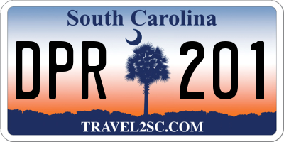 SC license plate DPR201