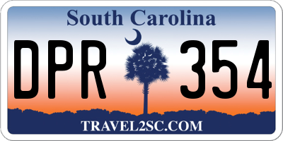 SC license plate DPR354