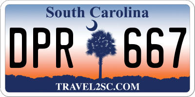 SC license plate DPR667