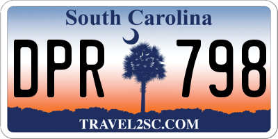 SC license plate DPR798