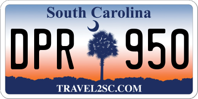 SC license plate DPR950
