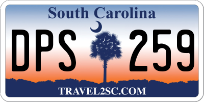 SC license plate DPS259