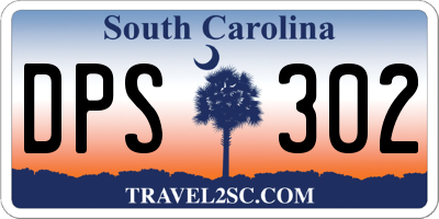 SC license plate DPS302