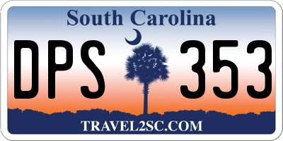SC license plate DPS353