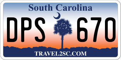 SC license plate DPS670