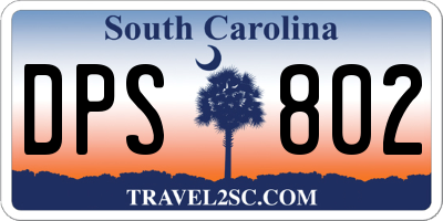 SC license plate DPS802