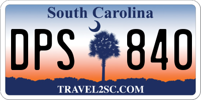 SC license plate DPS840