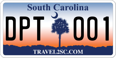SC license plate DPT001