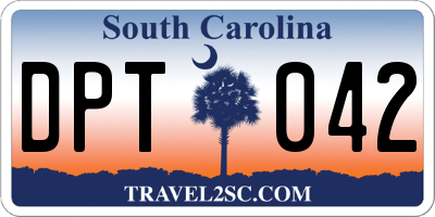SC license plate DPT042