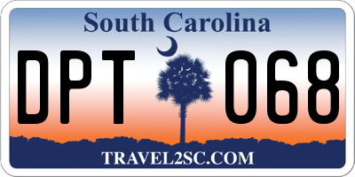 SC license plate DPT068