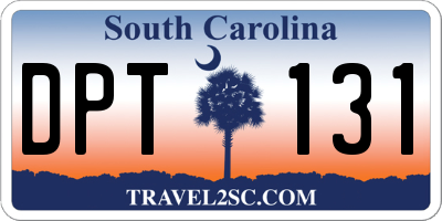 SC license plate DPT131