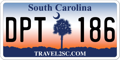 SC license plate DPT186