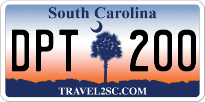 SC license plate DPT200