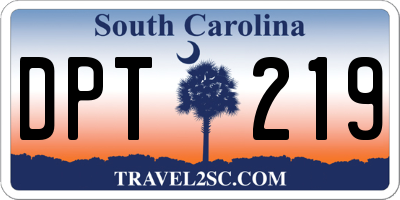 SC license plate DPT219