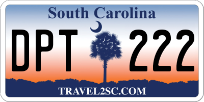 SC license plate DPT222