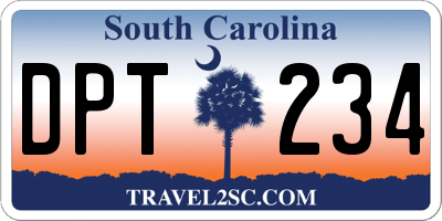 SC license plate DPT234