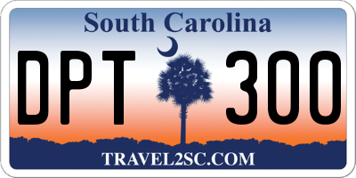 SC license plate DPT300